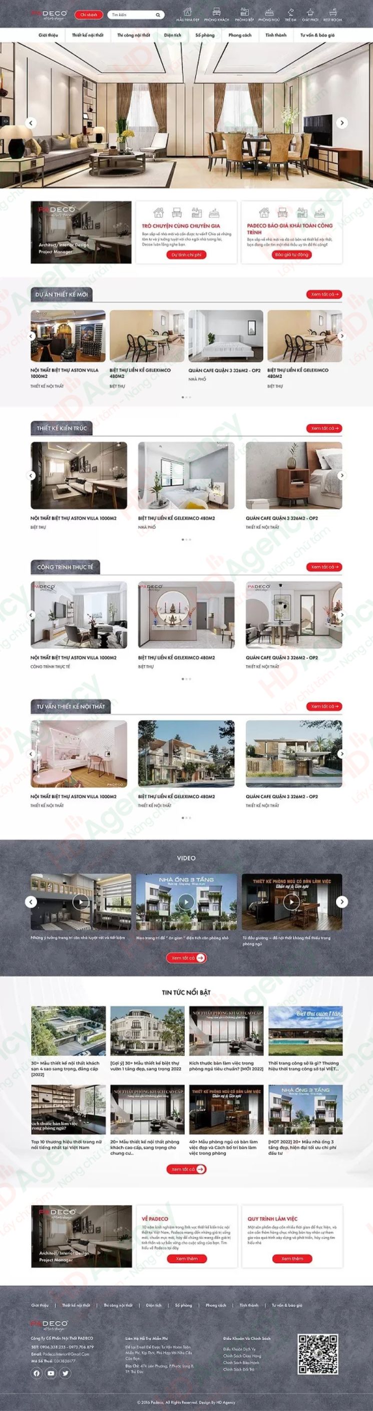 Dự án thiết kế website nội thất PADECO