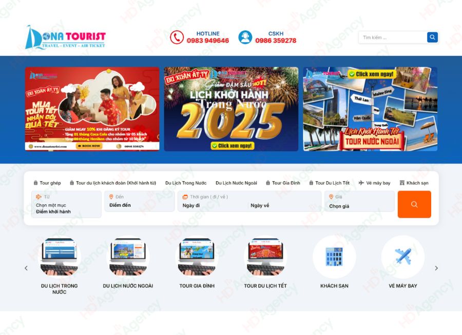 du an thiet ke website Dona Tourist 1