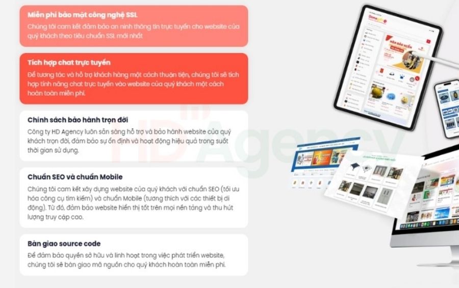 Cam kết bảo hành website cho khách hàng của HD Agency
