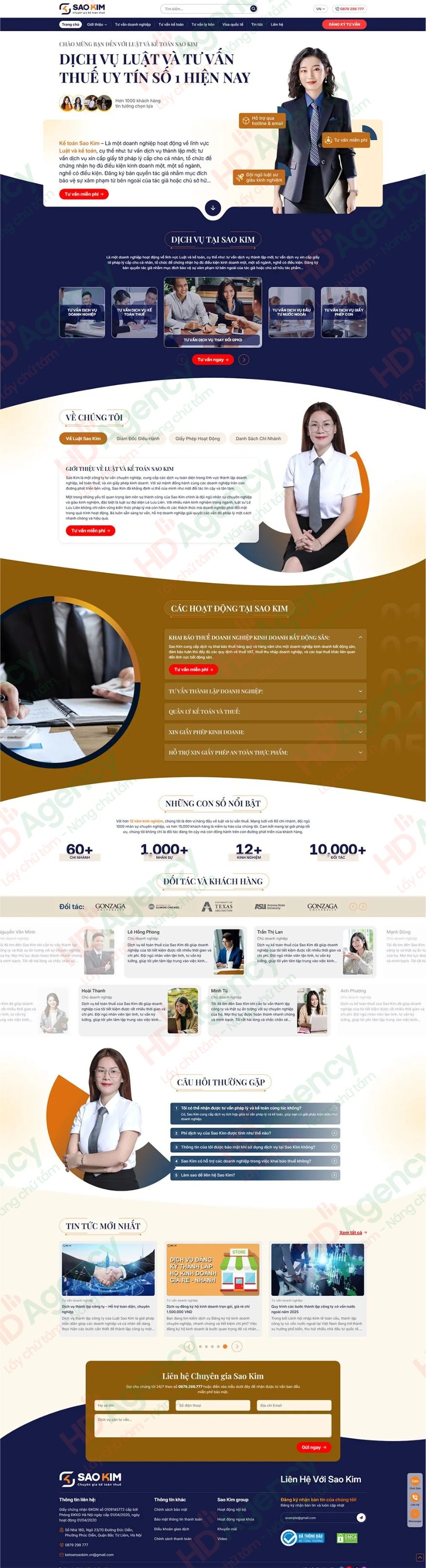Dự án thiết kế website công ty luật Sao Kim