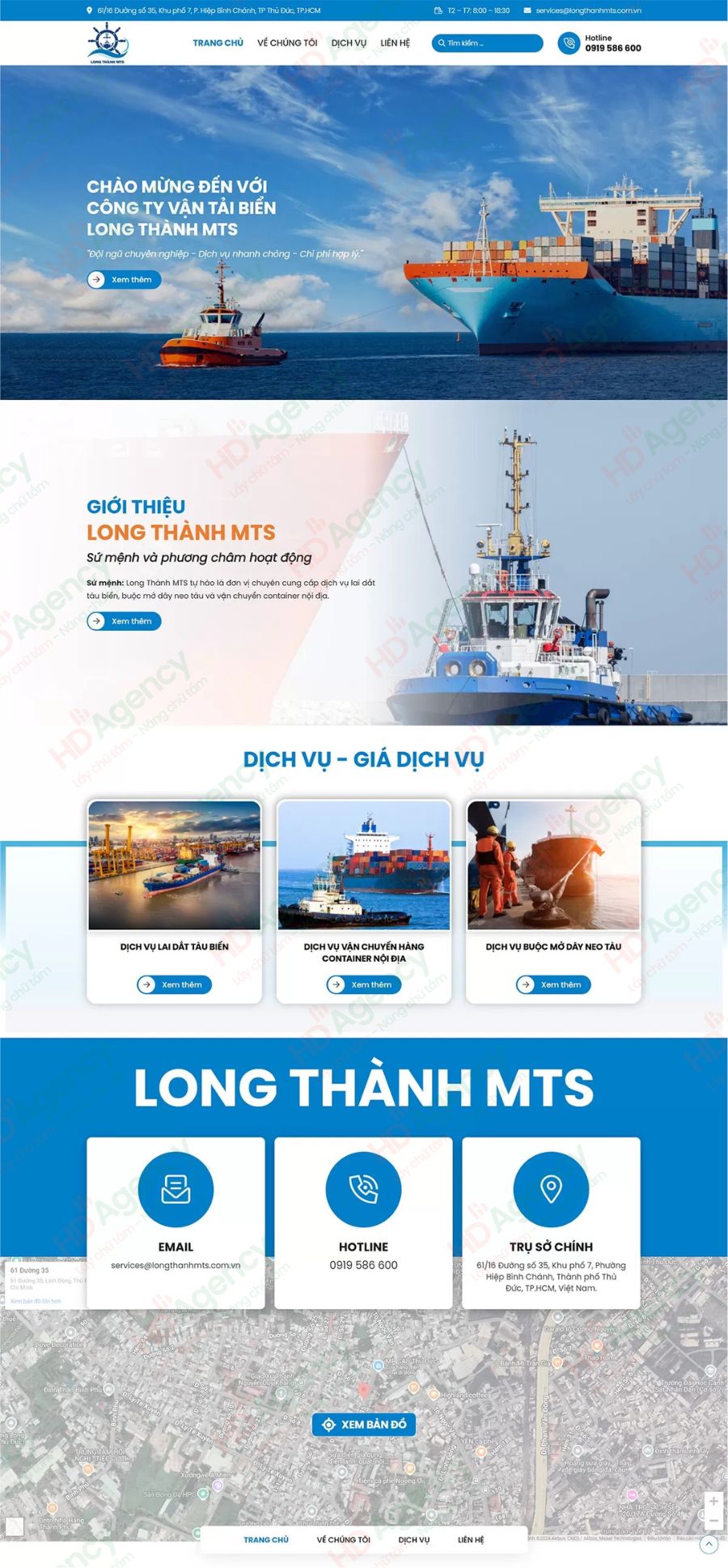 Dự án thiết kế web giới thiệu công ty Long Thành MTS
