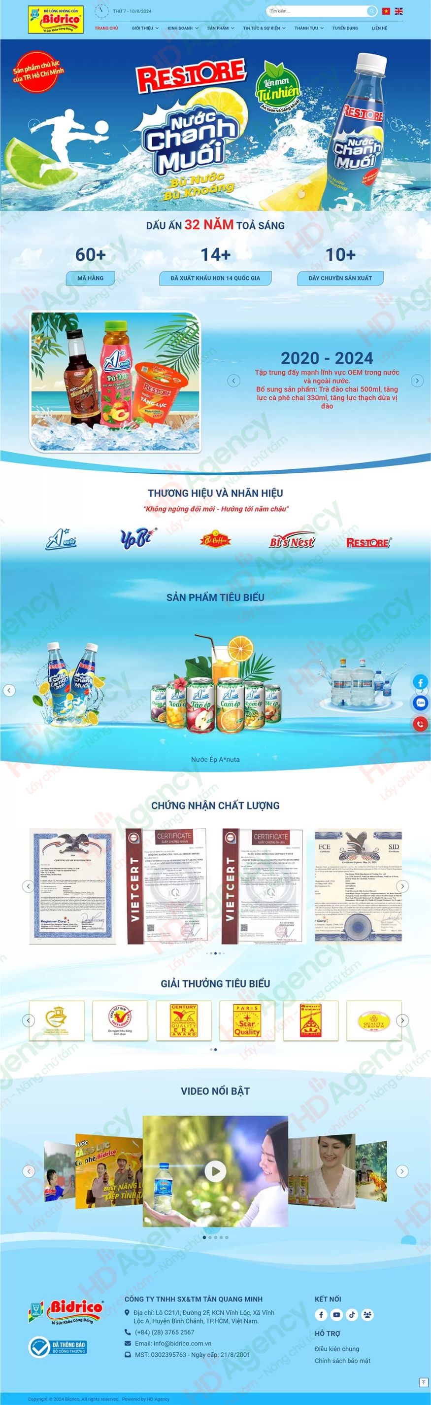 Dự án thiết kế web giới thiệu công ty Bidrico