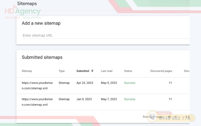 Gửi sitemap trong Search Console