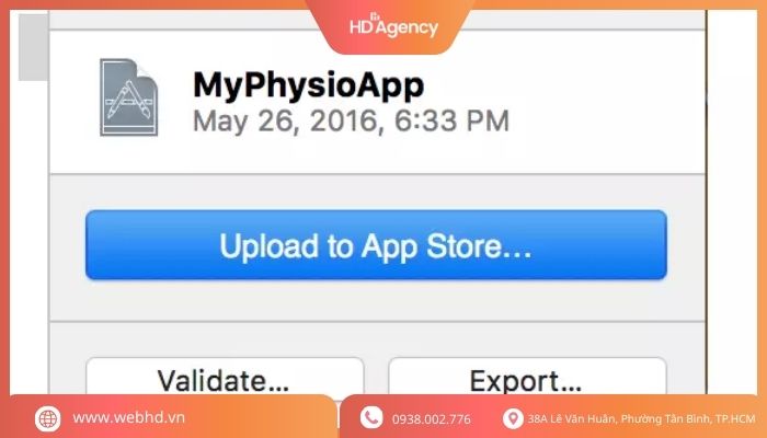 Upload bản build lên App Store Connect