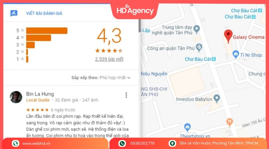 Đánh giá khách hàng Google Map