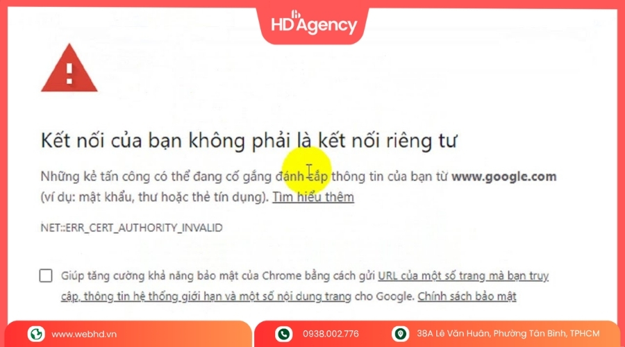 Cảnh báo từ trình duyệt và Google