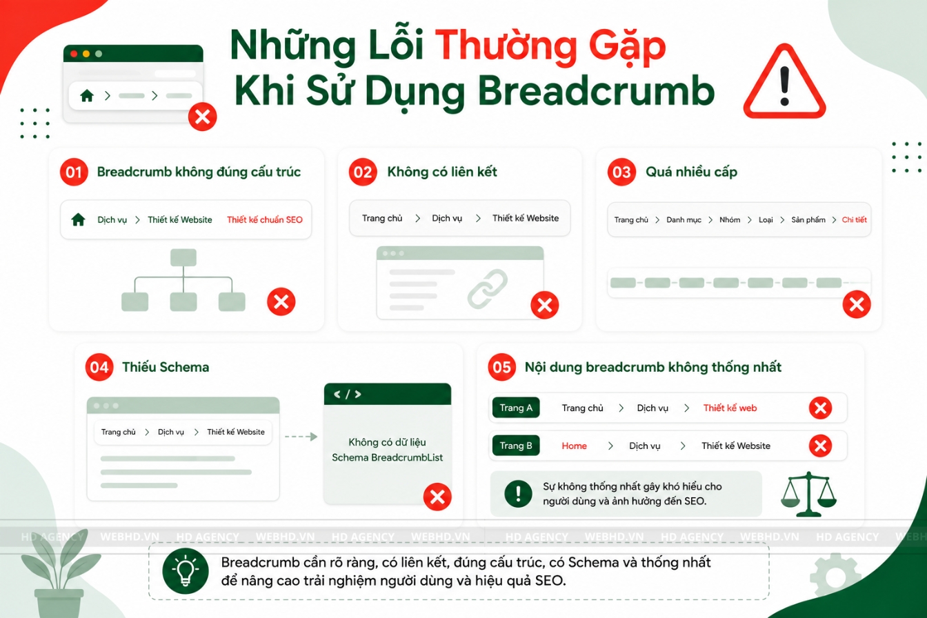 Những Lỗi Thường Gặp Khi Sử Dụng Breadcrumb