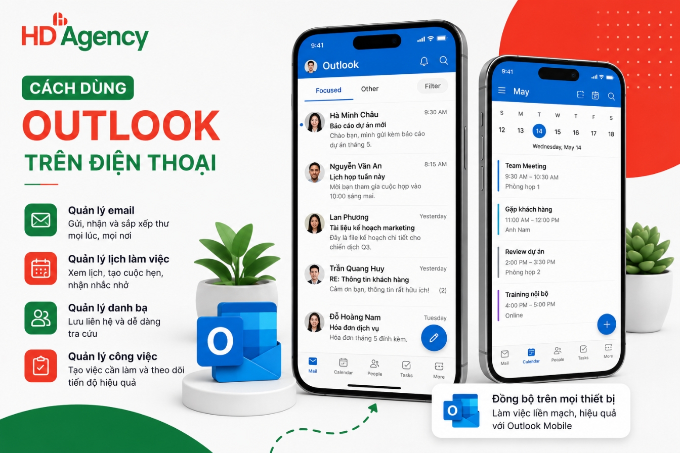Cách dùng Outlook trên điện thoại