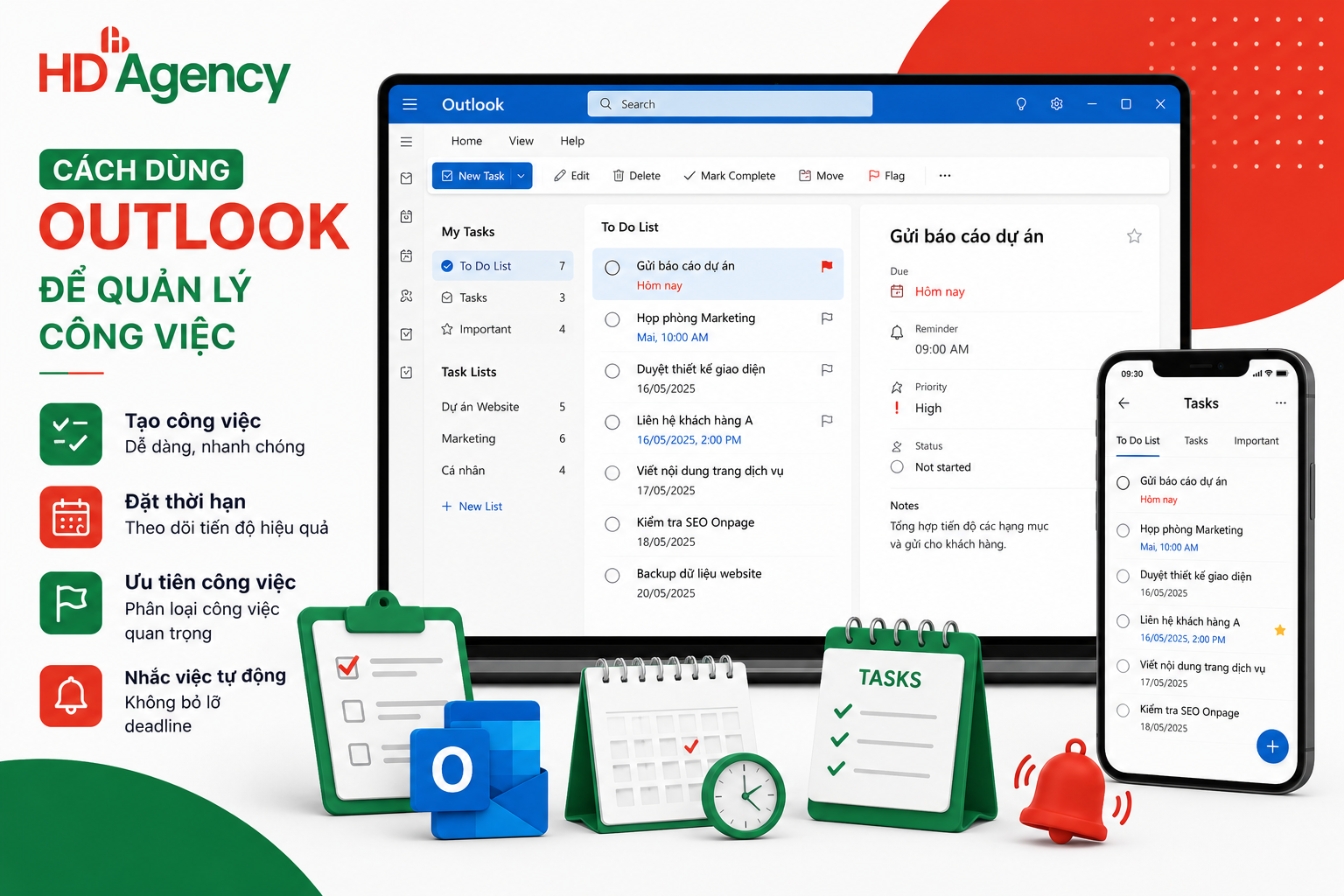 Cách dùng Outlook để quản lý công việc