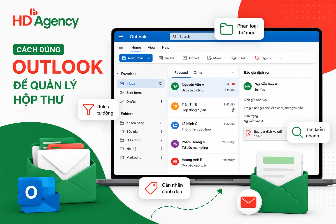 Cách dùng Outlook để quản lý hộp thư