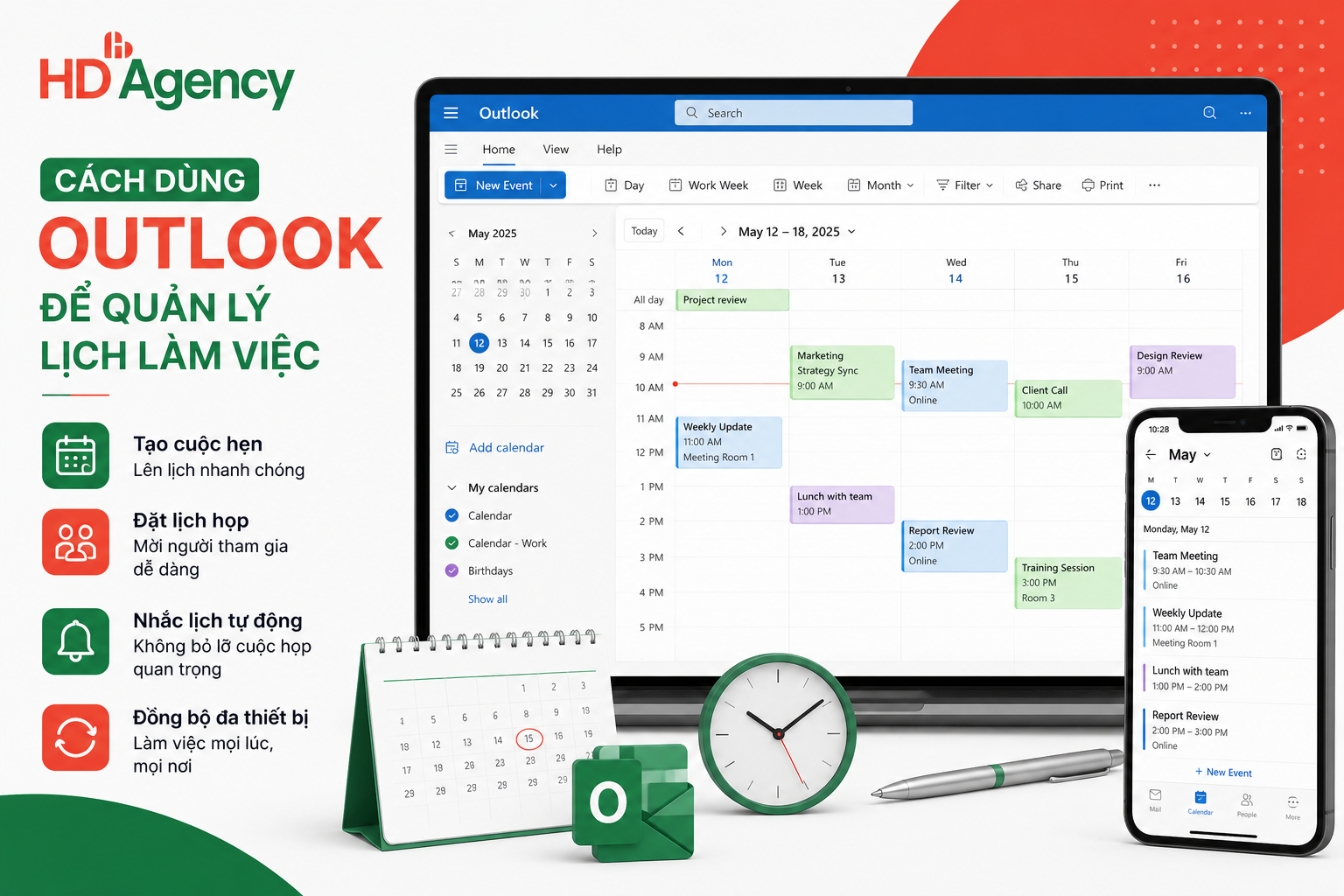Cách dùng Outlook để quản lý lịch làm việc