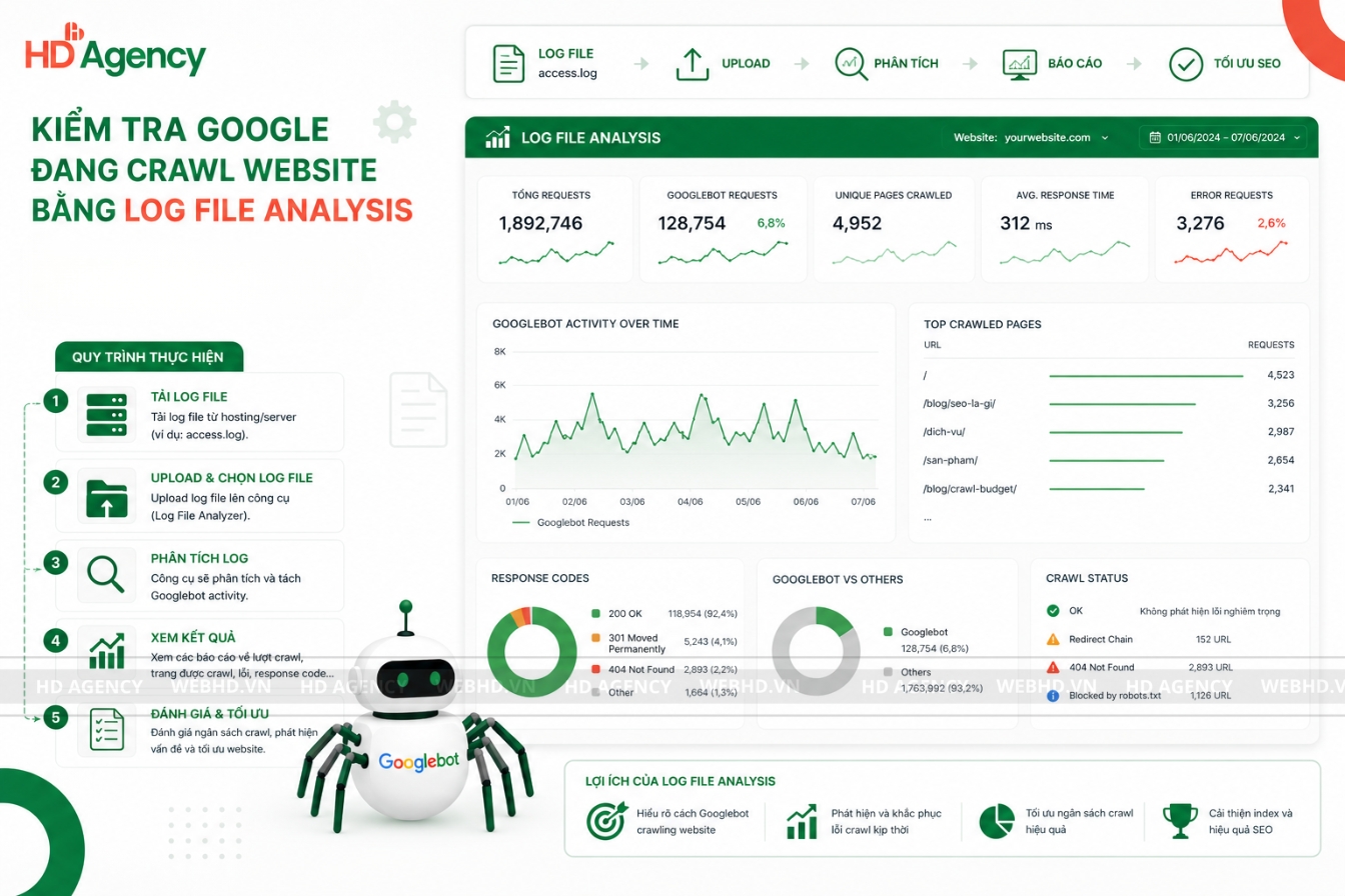 Kiểm tra Google đang crawl website bằng Log File Analysis