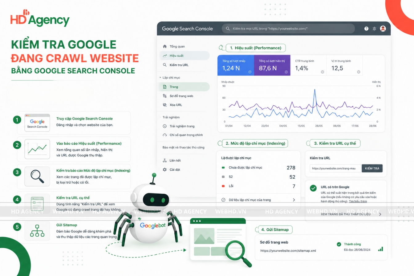 Kiểm tra Google đang crawl website bằng Google Search Console
