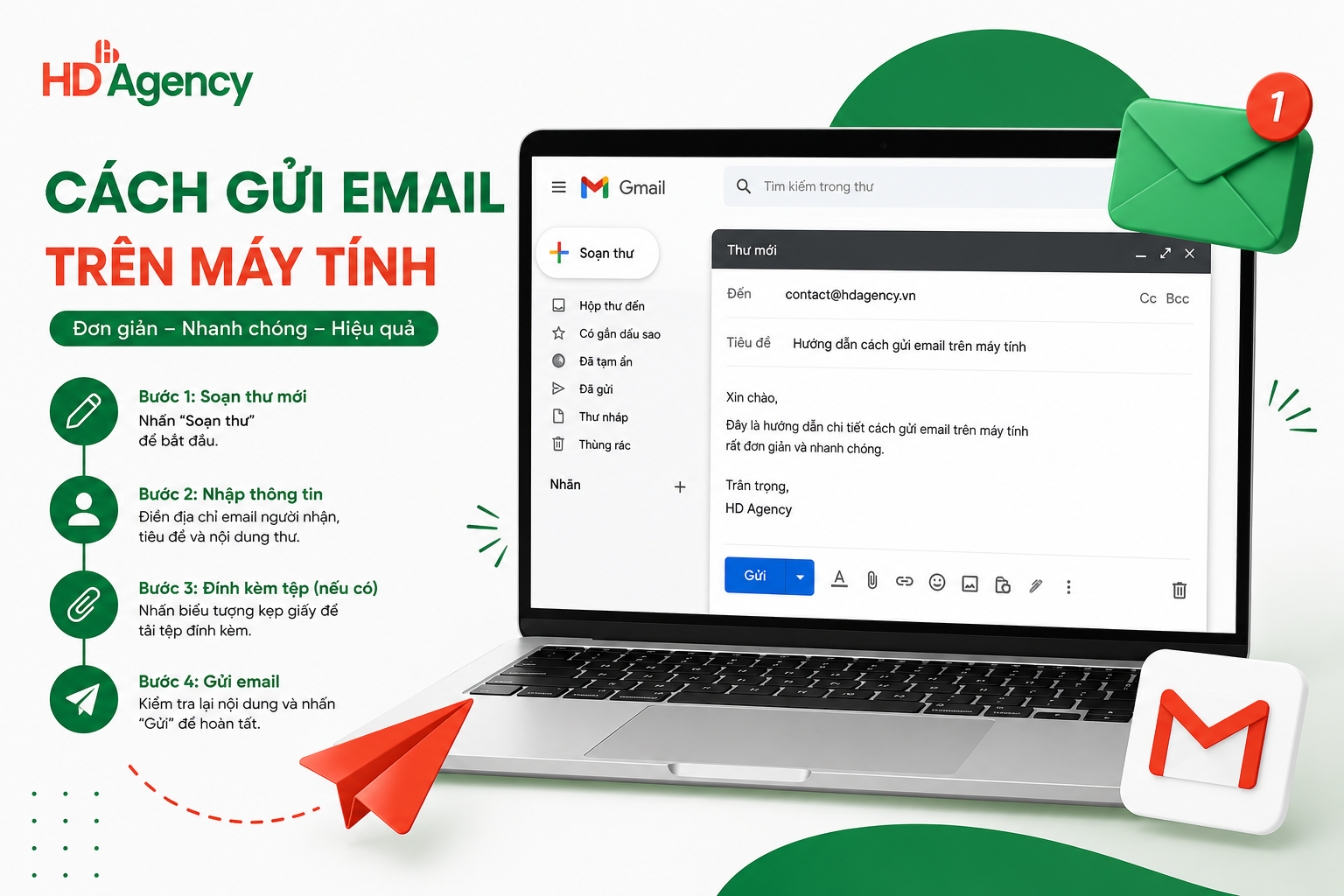 Cách gửi email trên máy tính