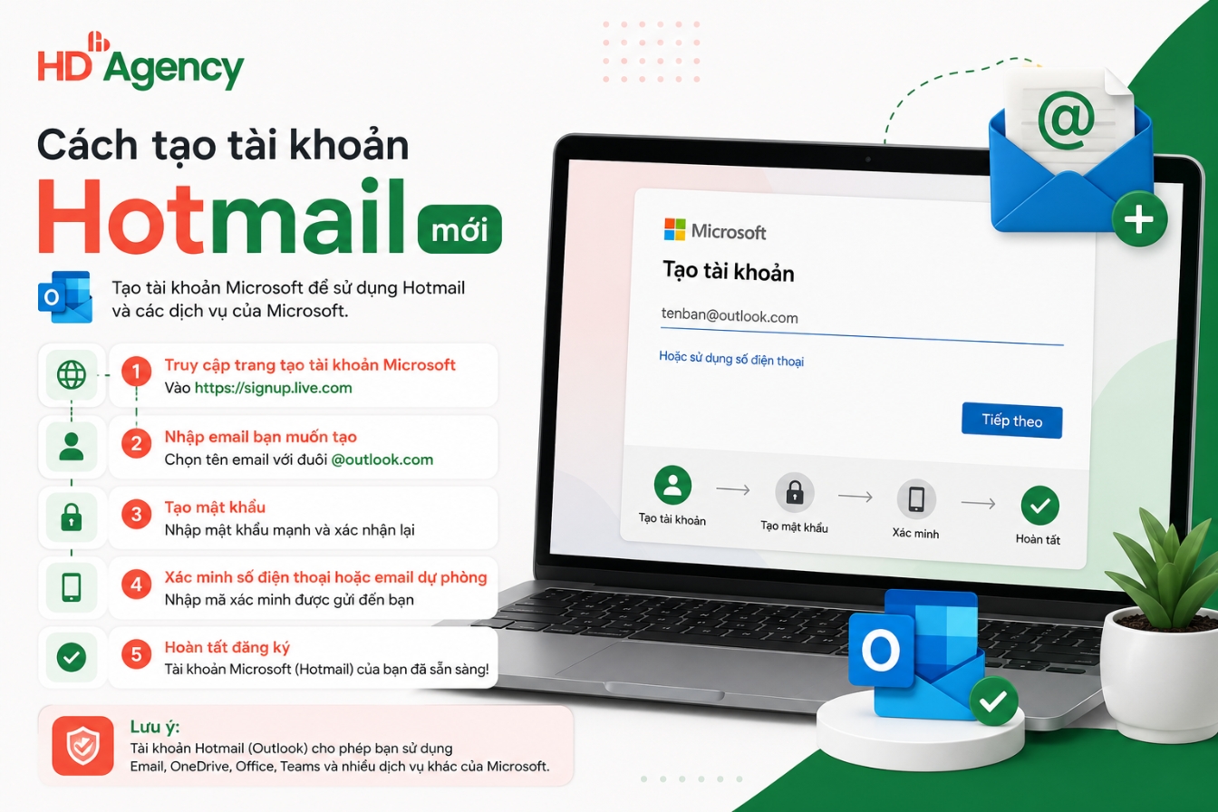 Cách tạo tài khoản Hotmail mới