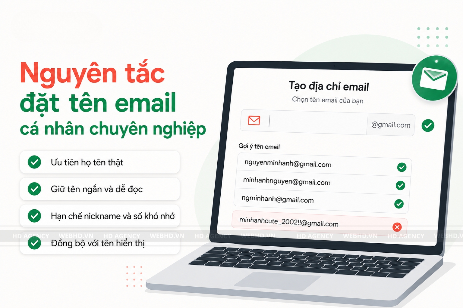 Nguyên tắc đặt tên email cá nhân