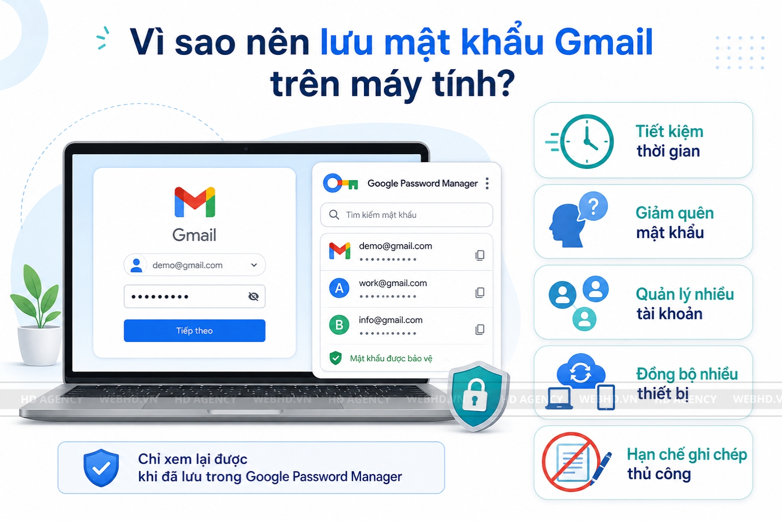 Vì sao nên biết cách lưu mật khẩu Gmail trên máy tính