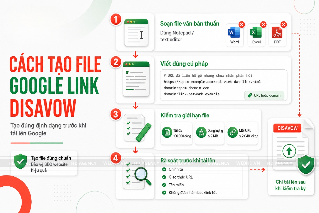 Cách tạo file Google Link Disavow