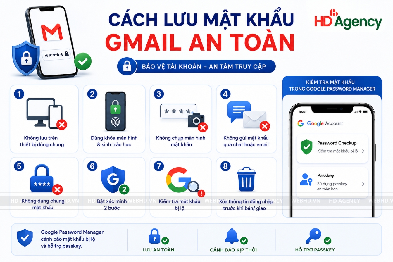 Cách lưu mật khẩu Gmail an toàn