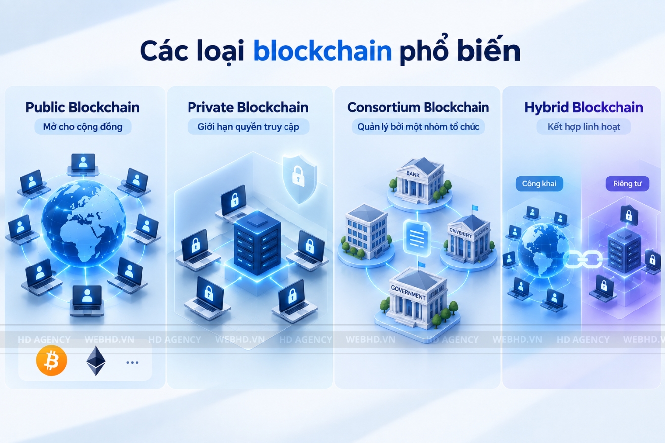 Các loại blockchain phổ biến