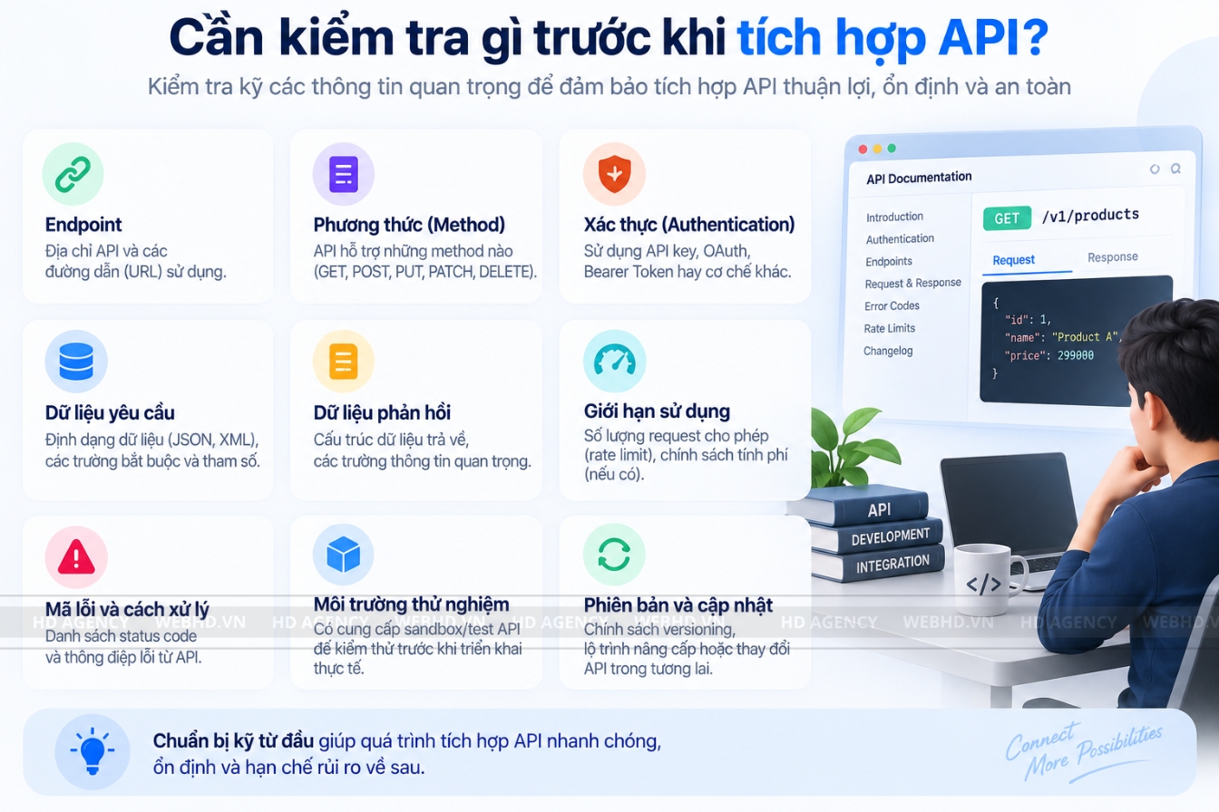 Cần kiểm tra gì trước khi tích hợp API