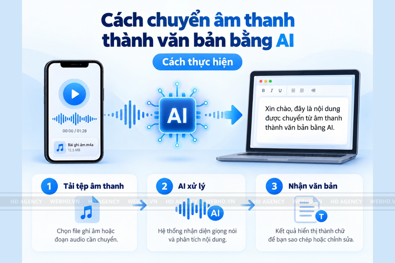 Cách chuyển âm thanh thành văn bản bằng AI