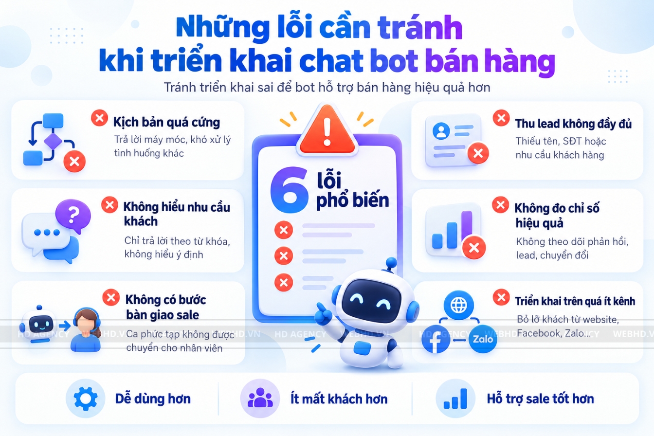 Những lỗi cần tránh khi triển khai chat bot bán hàng
