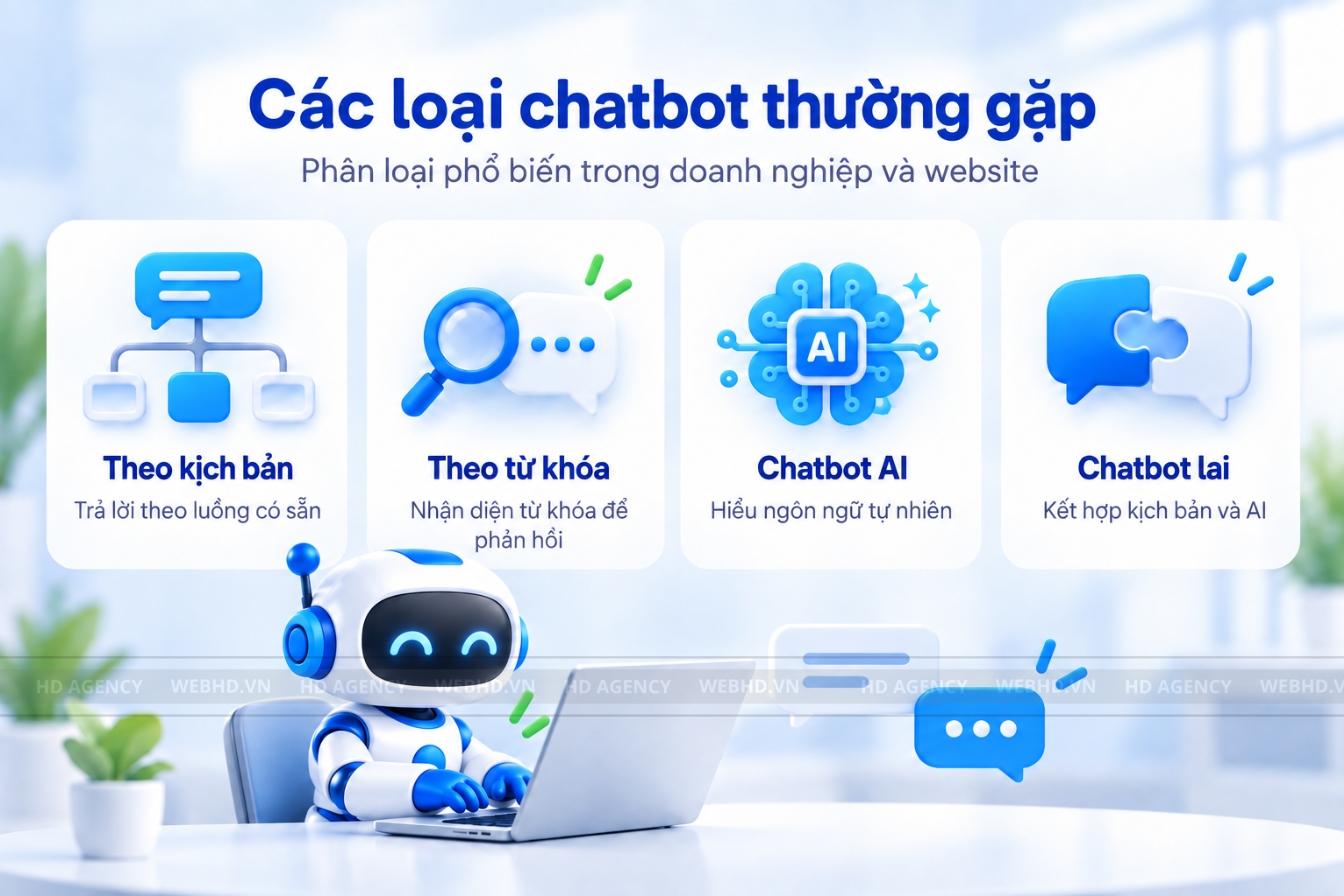 Các loại chatbot thường gặp