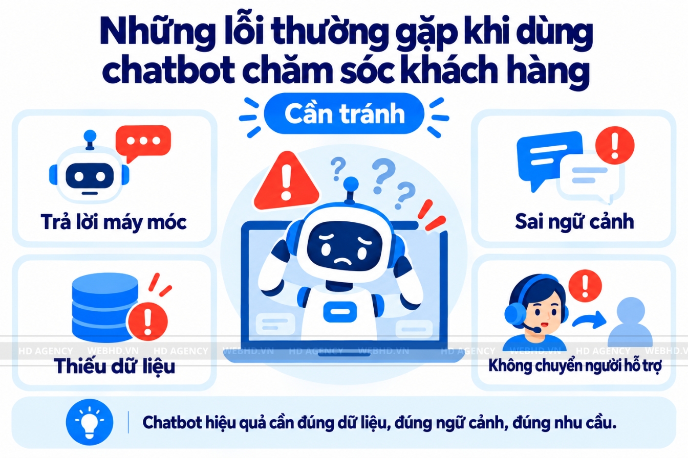 Những lỗi thường gặp khi dùng chatbot chăm sóc khách hàng