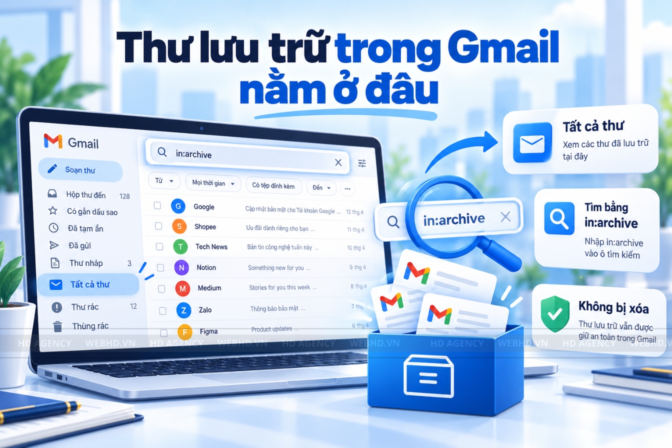 Thư lưu trữ trong Gmail nằm ở đâu